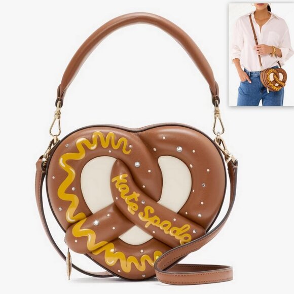 kate spade Handbags - Kate Spade Big Apple NYC 3D Pretzel Crossbody Bag, Brown Women's Hanfbag